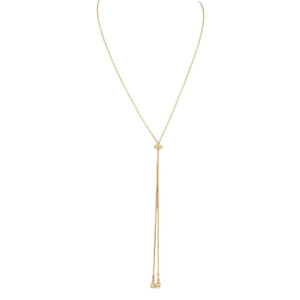 BRASS-LARIAT BOLO NECKLACE