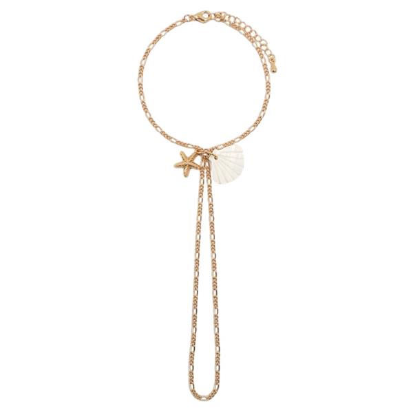 SHELL & STARFISH HAND CHAIN BRACELET