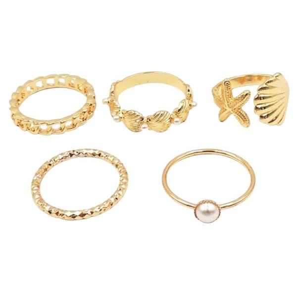 5 PCS RING SET SEASHELL