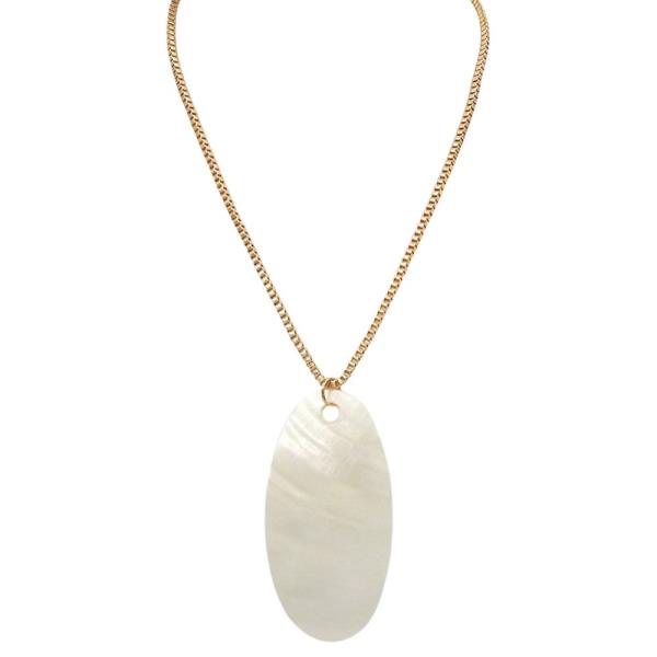 OVAL MOP PDT NECKLACE