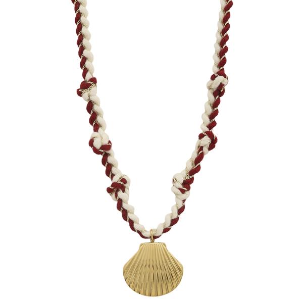 SHELL PENDANT KNOT ROPE NECKLACE