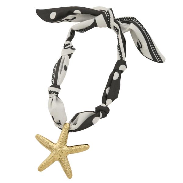 STARFISH PENDANT PATTERN DESIGN SCARF NECKLACE