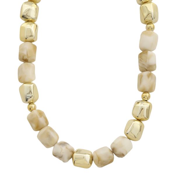 CHUNKY METAL MIX BEAD NECKLACE