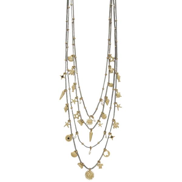 MULTI CHARM LAYER NECKLACE