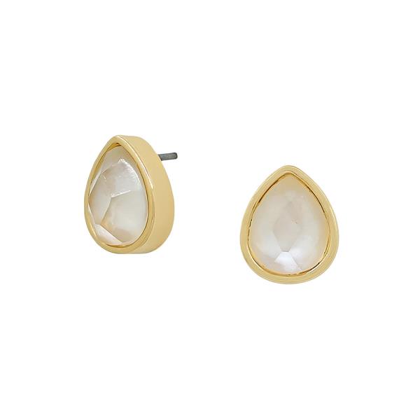 TEARDROP GLASS POST EARRINGS