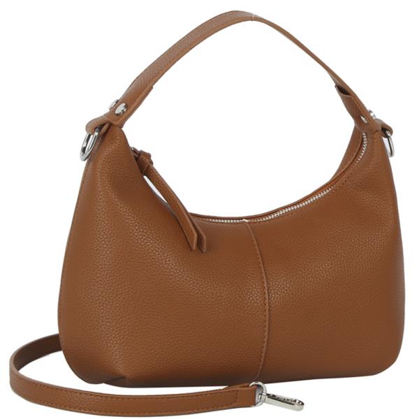 CURVED ZIPPER SHOULDER BAG