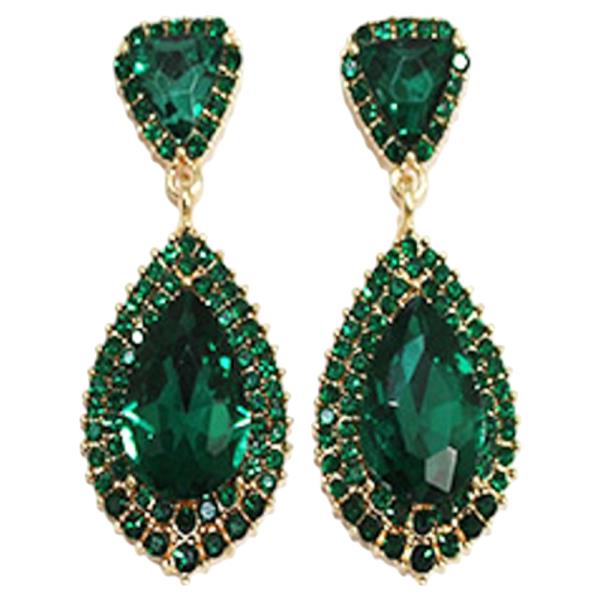 CRYSTAL STONE TEARDROP DROP EARRING