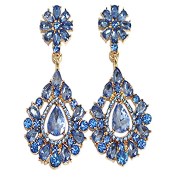 CRYSTAL STONE TEARDROP DROP EARRING
