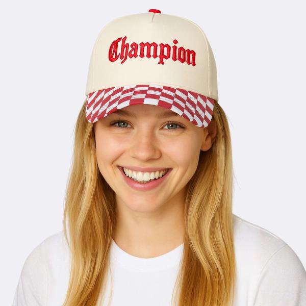 CHAMPION CHECKERED BASEBALL CAP