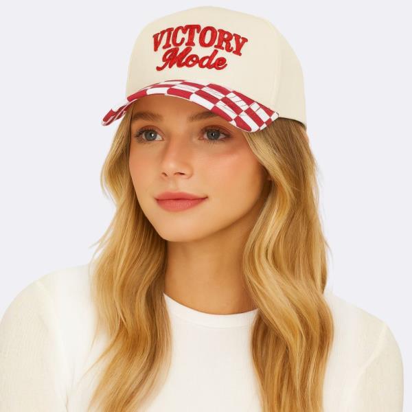 VICTORY MODE CHECKERED BASEBALL CAP