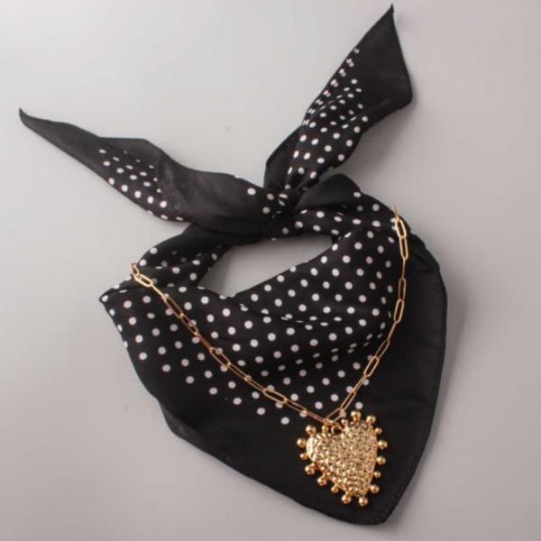 HEART DOTTED BANDANA NECKLACE SET