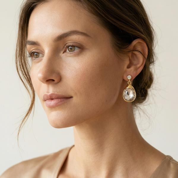 TEARDROP STONE EARRINGS