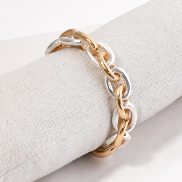 HAMMERED LINK CHAIN BRACELET