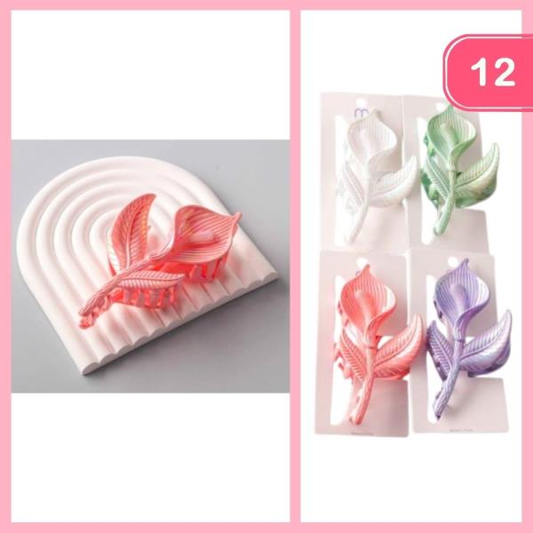 ETCHED CALLA LIILY HAIR CLAW CLIP (12 UNITS)