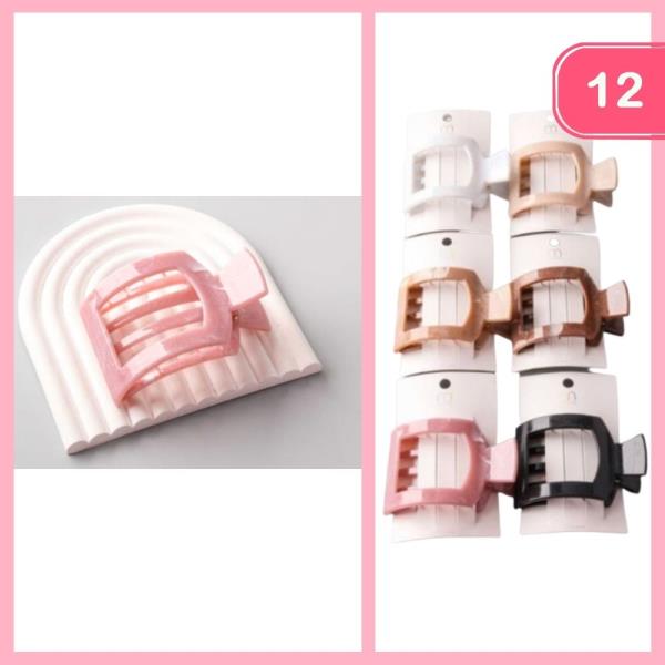 GLITTER MARBLE SQUARE FLAT CLAW CLIP (12 UNITS)