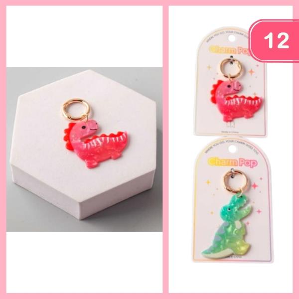ACETATE DINOSAUR KEYRING CHARM (12 UNITS)