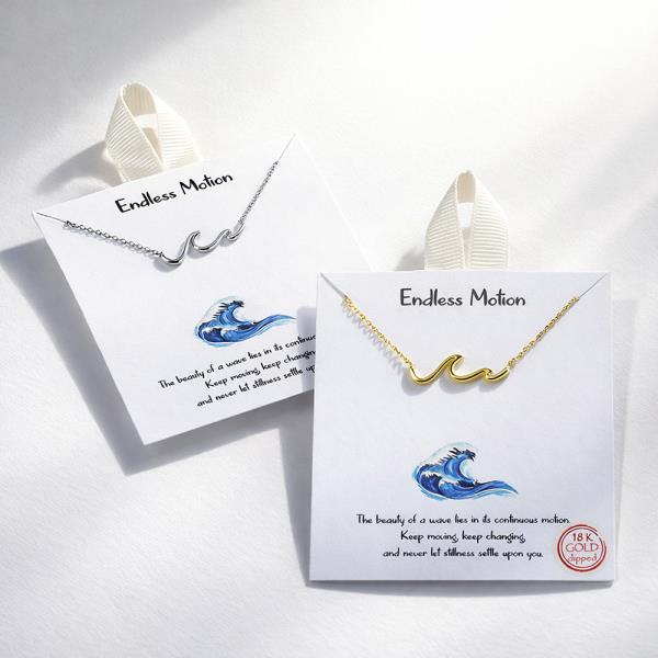 18K GOLD DIPPED ENDLESS MOTION WAVE NECKLACE