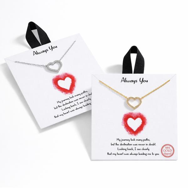 18K GOLD DIPPED ALWAYS YOU HEART PENDANT NECKLACE