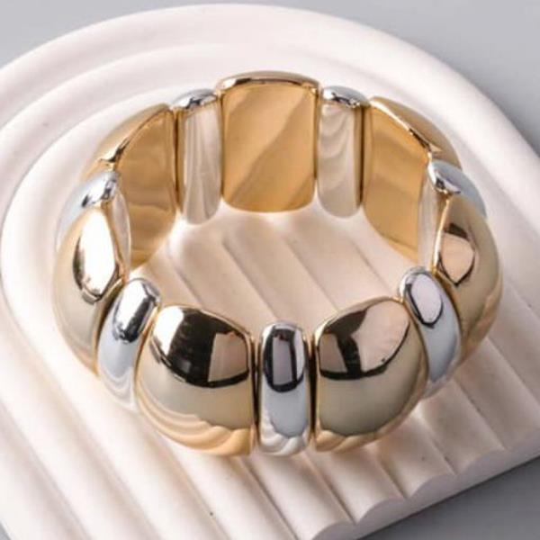 SEGMENTED METAL CUFF BRACELET