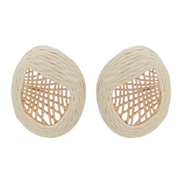 RAFFIA METAL WRAP STUD EARRING
