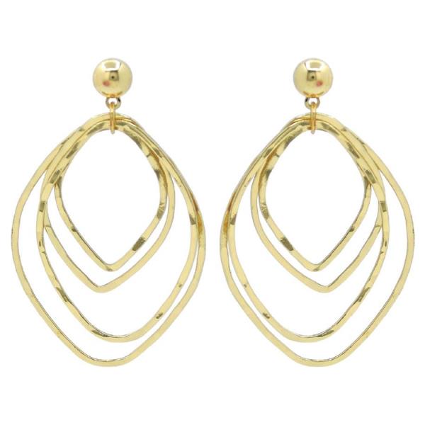 DIAMOND SHAPE METAL W/MOP EARRING