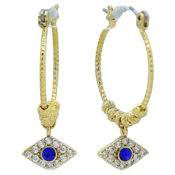 ROUND  W/ EVIL EYE PENDANT EARRING