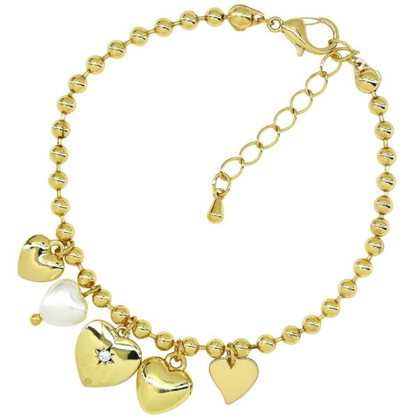 MULTI HEART CHARM BRACELET