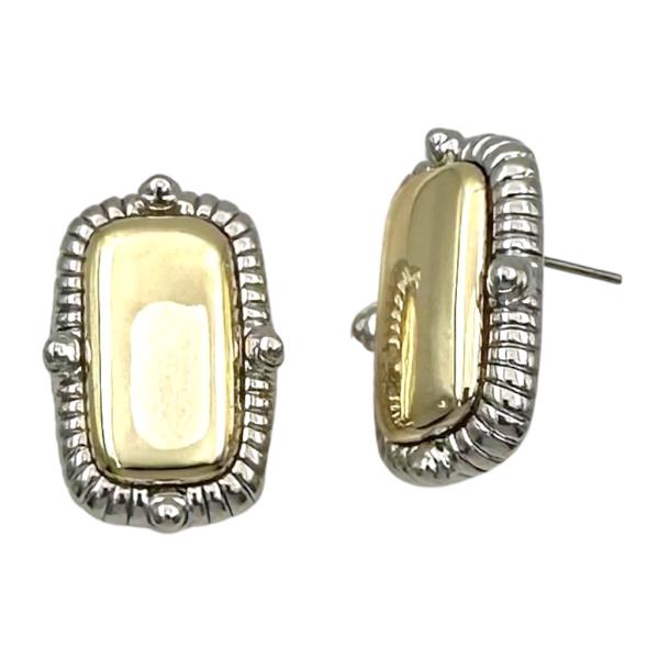 2T RECTANGLE GOLD POLISH EARRING