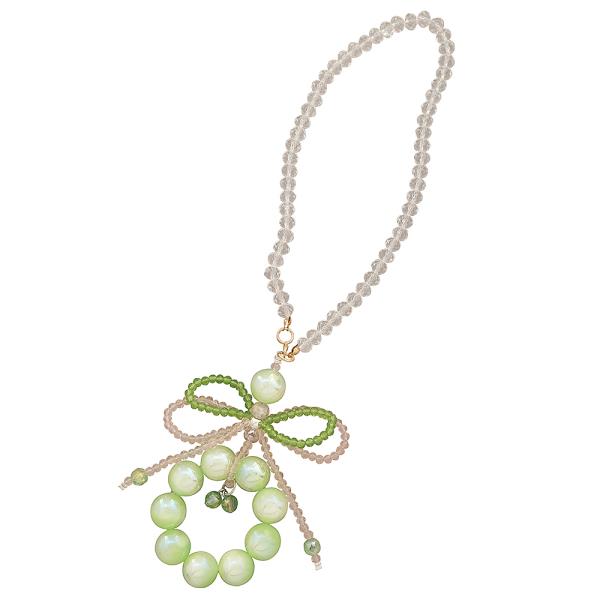 BOW DESIGN CRYSTAL MIX BEAD BAG CHARM KEYCHAIN