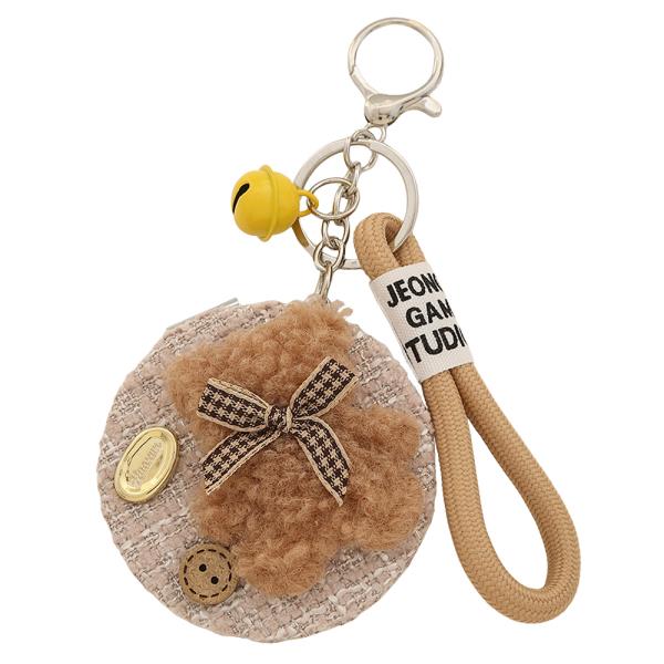 CUTE DECORATIVE BEAR WRISTLET MIRROR BAG CHARM KEYCHAIN