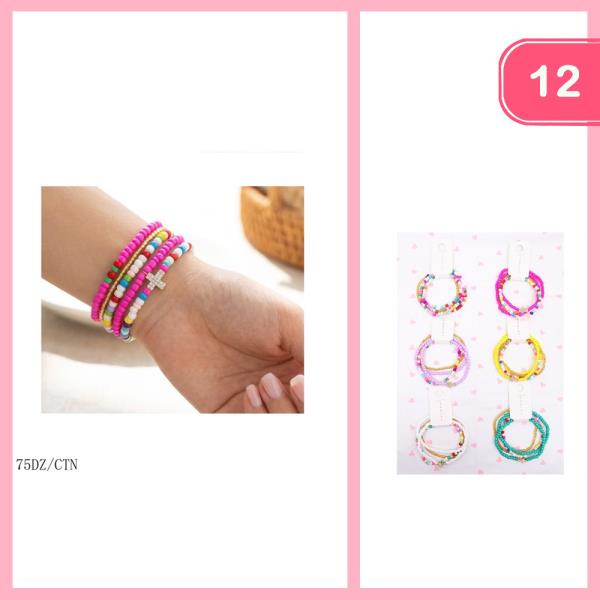 BEADED CROSS BRACELETS (12 UNITS)