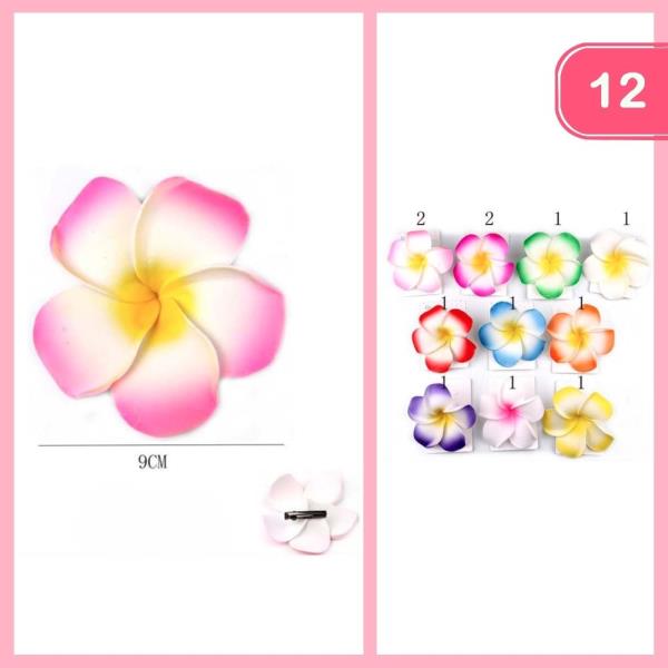 HAWAII FLOWER HAIR PIN (12 UNITS)