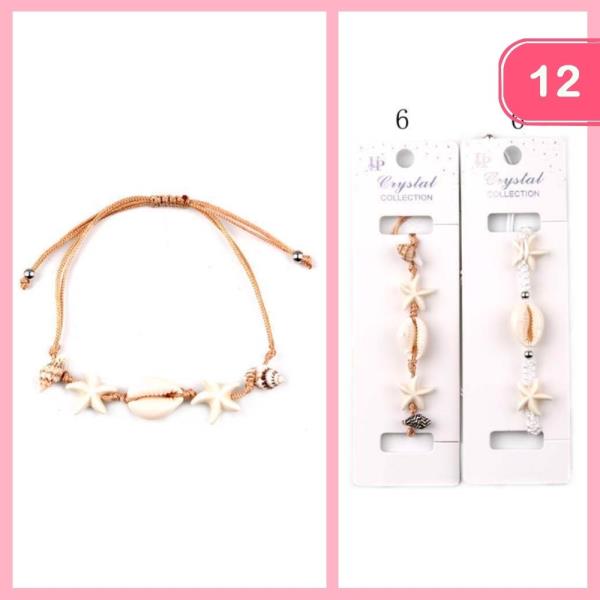 SEA SHELL ADJUSTABLE BRACELET (12 UNITS)