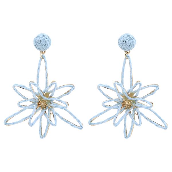 RAFFIA FLORAL DANGLE EARRING