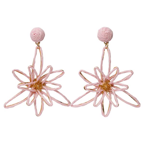 RAFFIA FLORAL DANGLE EARRING