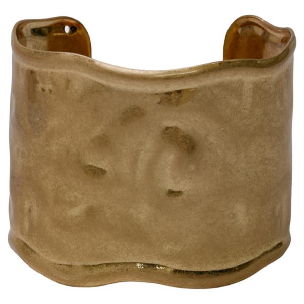METAL HAMMERED WIDE CUFF BRACELET