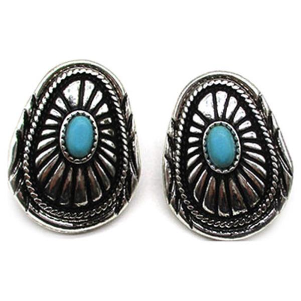 WESTERN SMALL CONCHO EARRING