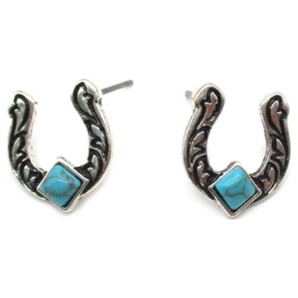 WESTERN SMALL HORSE SHOE STUD EARRING