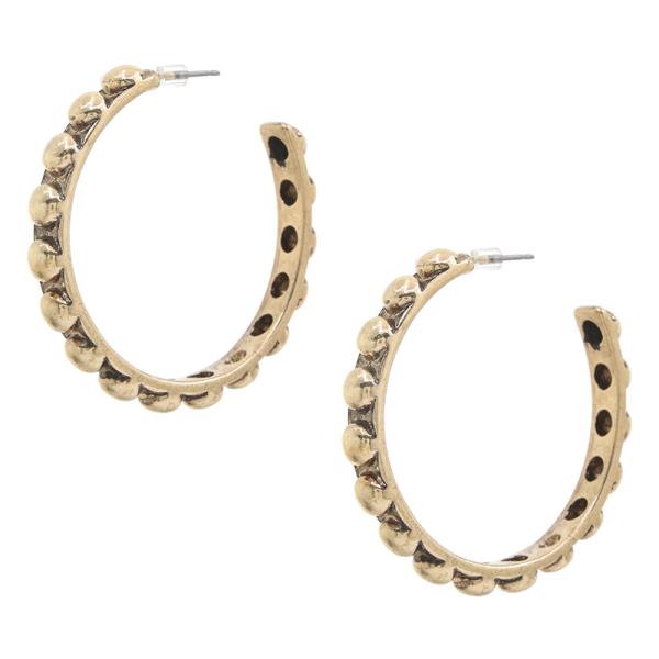 WESTERN BUBBLE BAR HOOP EARRING