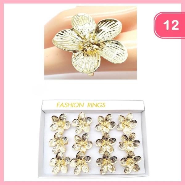 METAL FLOWER RING (12 UNITS)