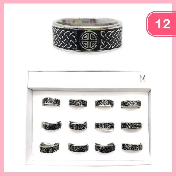 KNOTTED PRINT RING (12 UNITS)