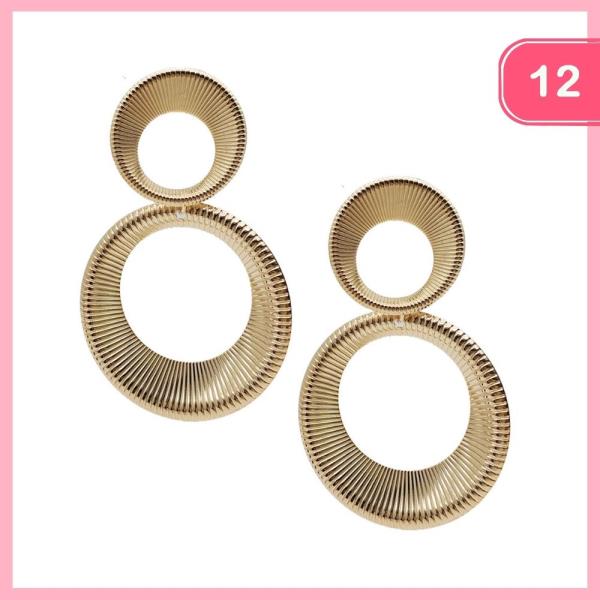 TEXTURED HOOP EARRINGS (12 UNITS)