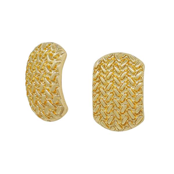 1.2" OVAL SHAPE FRONT TEXTURED STUD EARRINGS