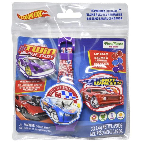 HOT WHEELS LIP BALM WATCH SET