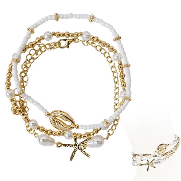 STARFISH COWIRE 3PC ANKLET