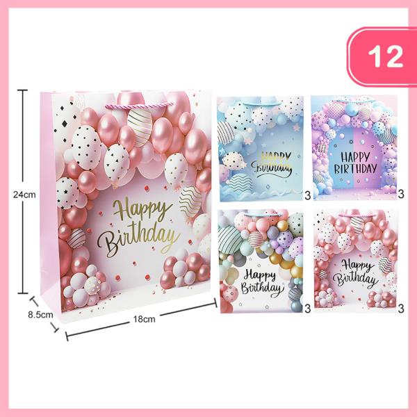 HAPPY BIRTH DAY GIFT BAGS (12 UNITS)