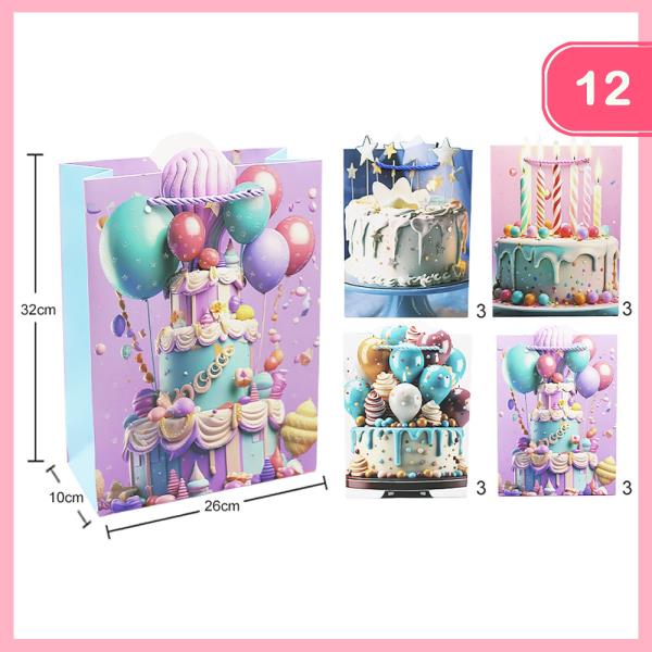 CELEBRATION PARTY CAKE GIFT BAGS (12 UNITS)