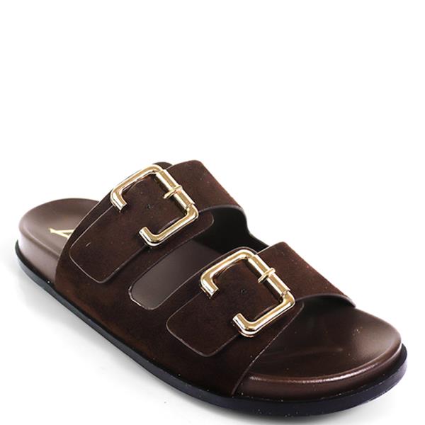 DOUBLE BUCKLE STRAP SLIDE SANDALS 12 PAIRS