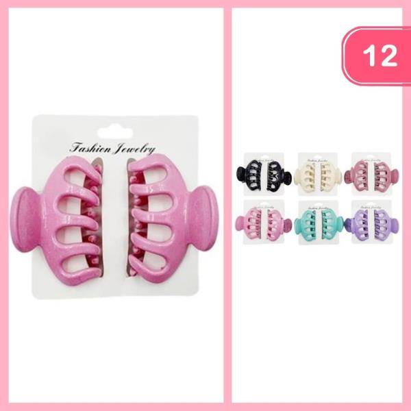 2PC HAIR CLAW CLIP SET (12 UNITS)
