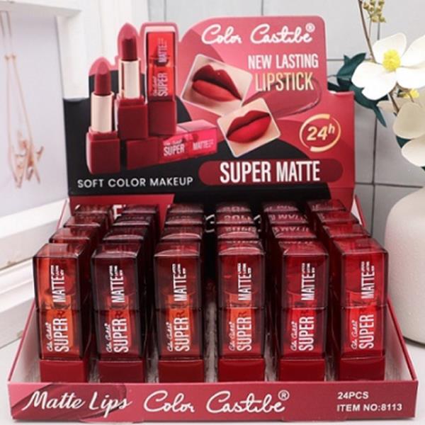 SUPER MATTE 24H SOFT COLOR LIPSTICK (24 UNITS)
